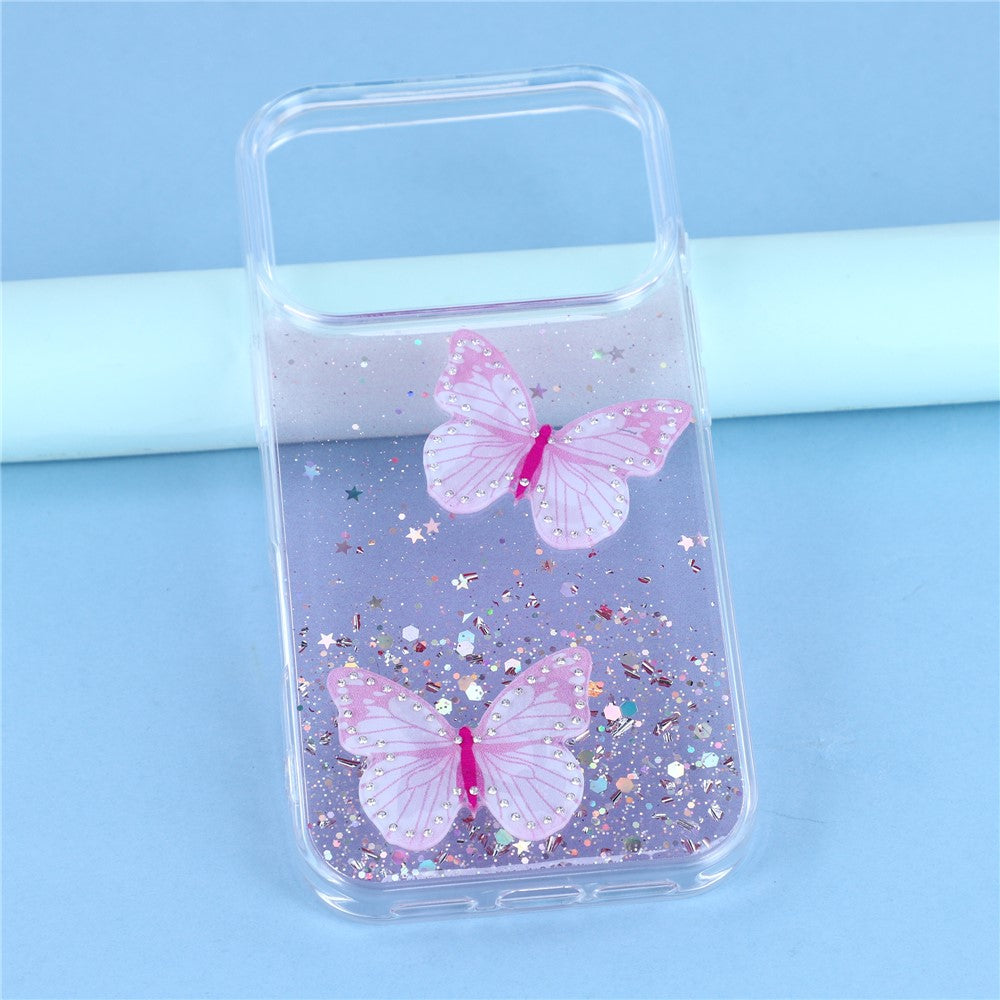 For iPhone 17 Pro Case Epoxy PVC Butterfly TPU Aesthetics Phone Cover