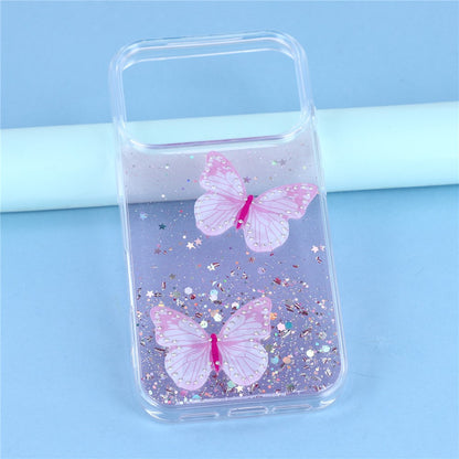 For iPhone 17 Pro Case Epoxy PVC Butterfly TPU Aesthetics Phone Cover