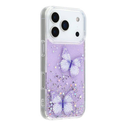 For iPhone 17 Pro Case Epoxy PVC Butterfly TPU Aesthetics Phone Cover