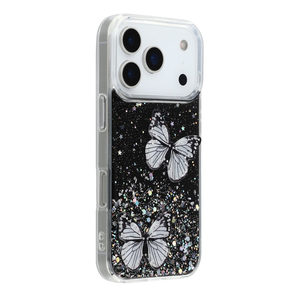 For iPhone 17 Pro Case Epoxy PVC Butterfly TPU Aesthetics Phone Cover