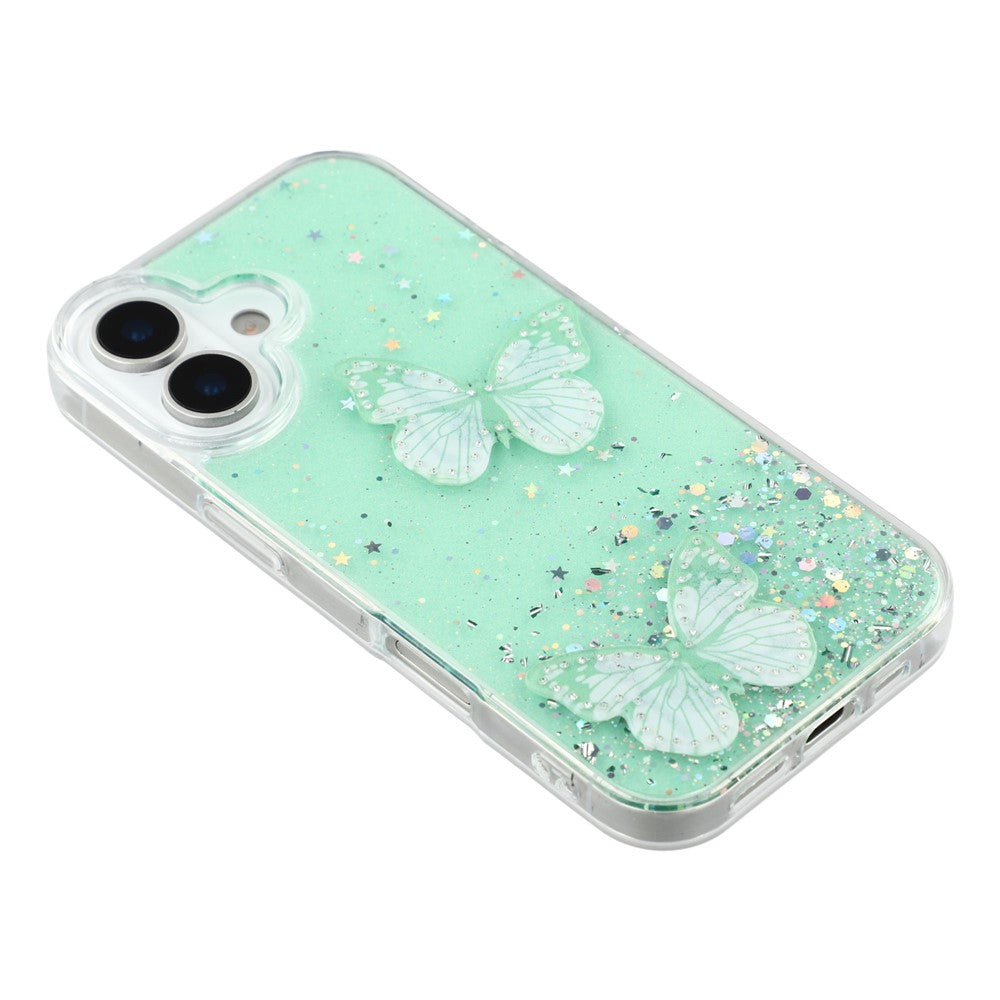 For iPhone 17 Case Epoxy PVC Butterfly TPU Aesthetics Phone Cover