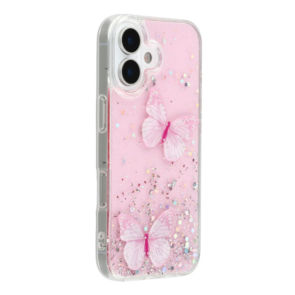For iPhone 17 Case Epoxy PVC Butterfly TPU Aesthetics Phone Cover