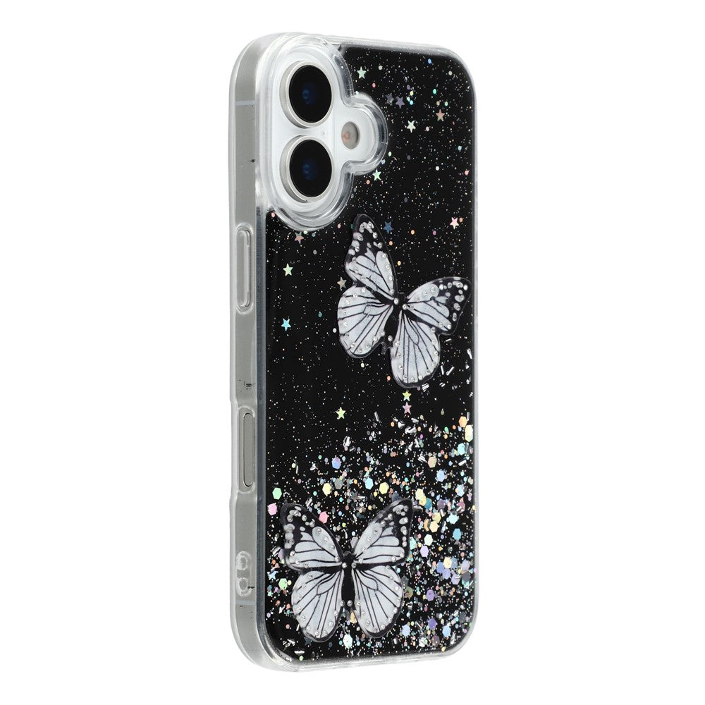 For iPhone 17 Case Epoxy PVC Butterfly TPU Aesthetics Phone Cover