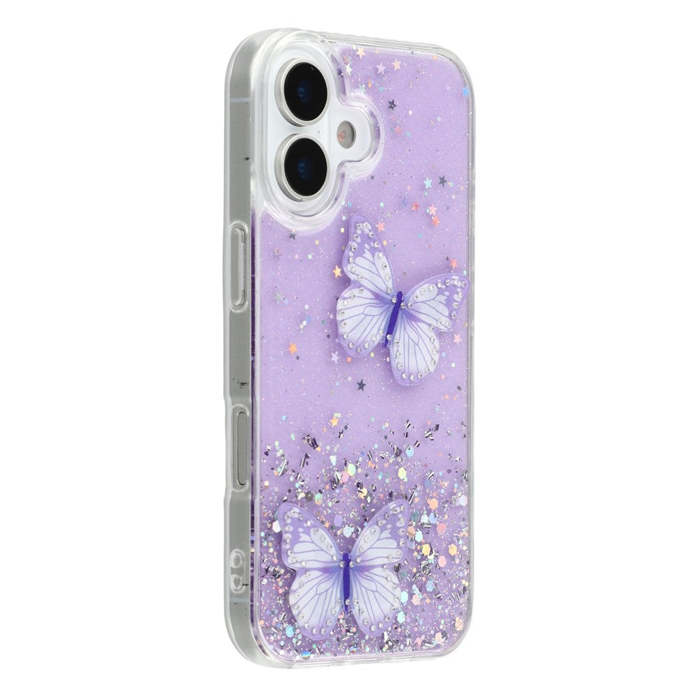 For iPhone 17 Case Epoxy PVC Butterfly TPU Aesthetics Phone Cover