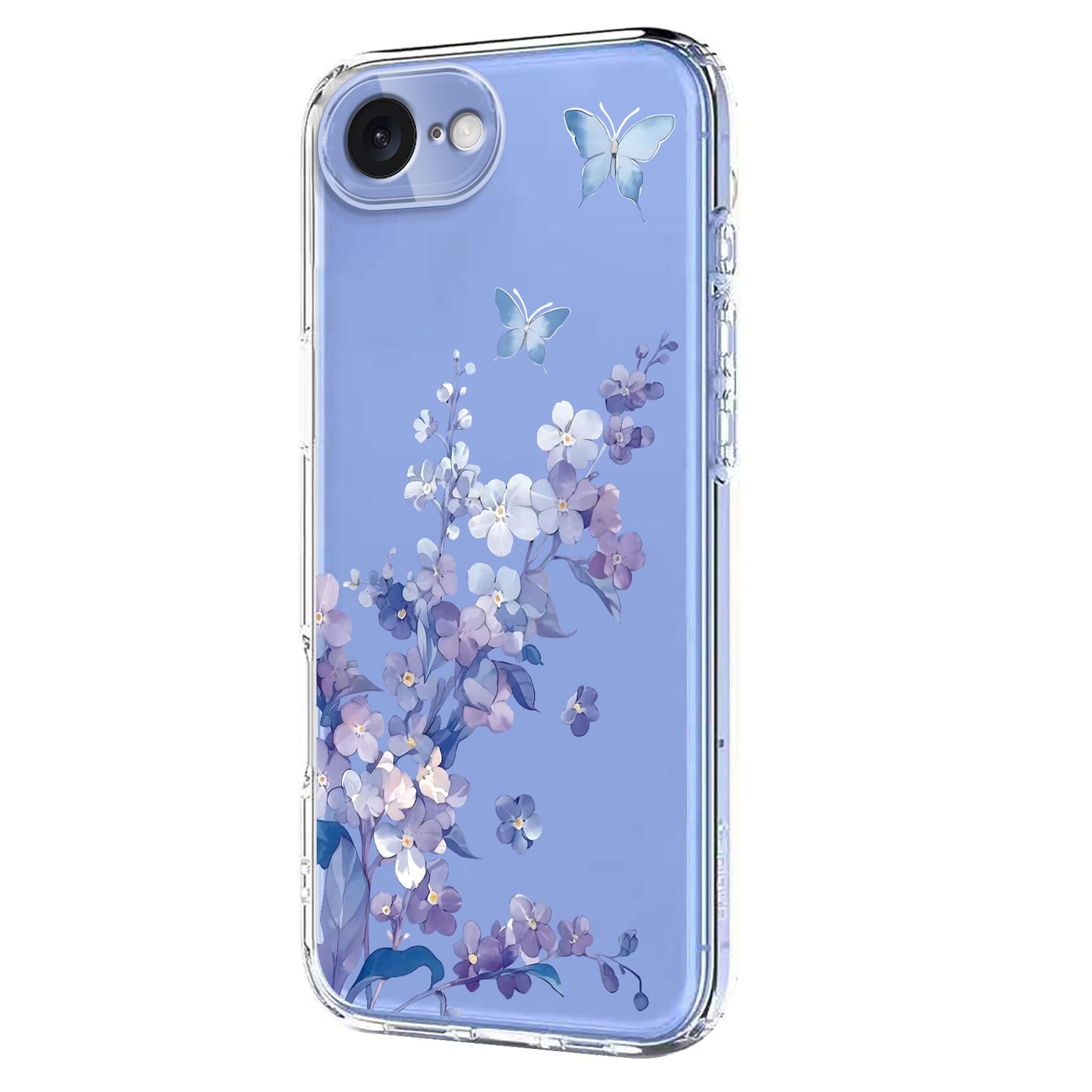 For iPhone 17e / 16e Case Butterfly Floral Pattern Printing TPU Phone Back Cover