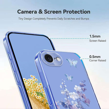 For iPhone 17e / 16e Case Butterfly Floral Pattern Printing TPU Phone Back Cover