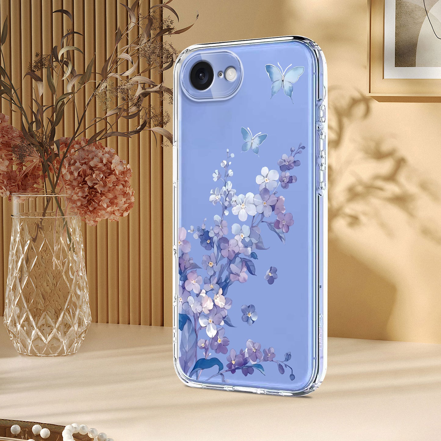 For iPhone 17e / 16e Case Butterfly Floral Pattern Printing TPU Phone Back Cover