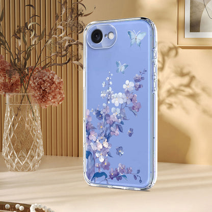 For iPhone 17e / 16e Case Butterfly Floral Pattern Printing TPU Phone Back Cover