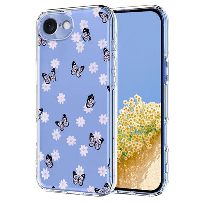 For iPhone 17e / 16e Case Butterfly Floral Pattern Printing TPU Phone Back Cover