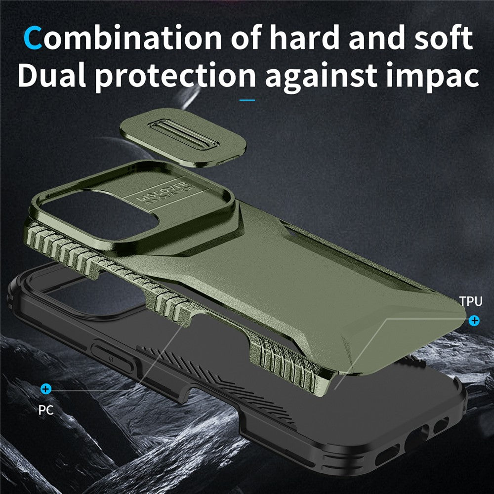 For iPhone 17 Case Camshield TPU + PC Phone Cover Non-Slip Side Edge