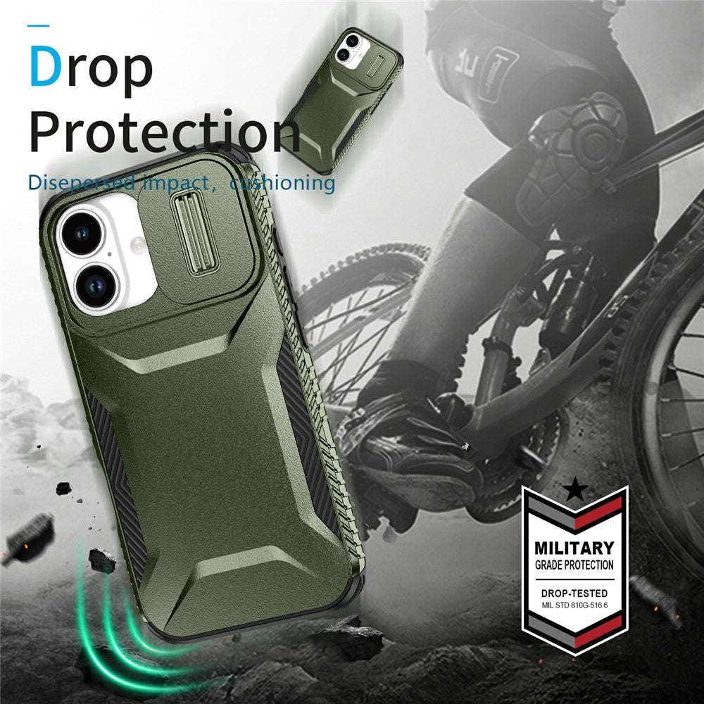 For iPhone 17 Case Camshield TPU + PC Phone Cover Non-Slip Side Edge