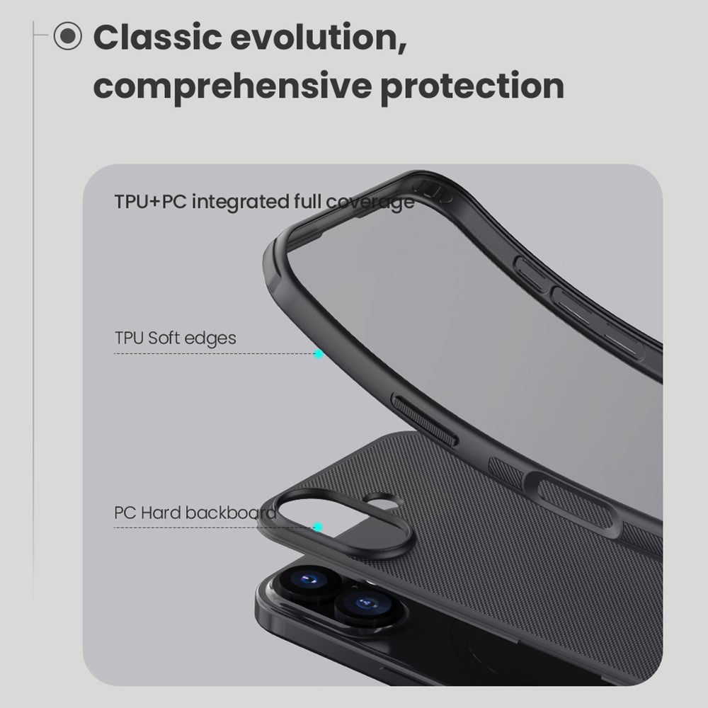NILLKIN Frosted Shield Pro For iPhone 17 Case Matte PC + TPU Phone Cover