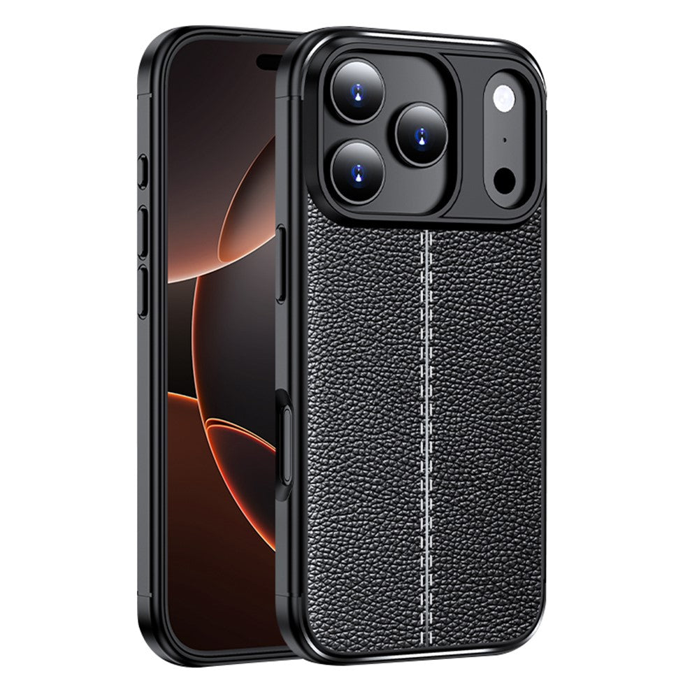 For iPhone 17 Pro Max Case Litchi Texture TPU Flexible Phone Cover