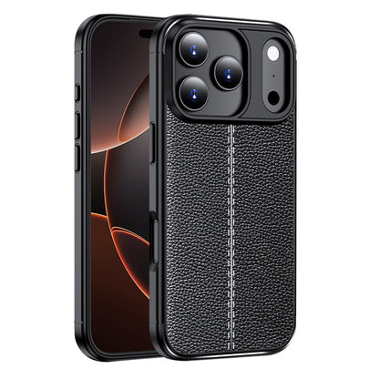 For iPhone 17 Pro Max Case Litchi Texture TPU Flexible Phone Cover