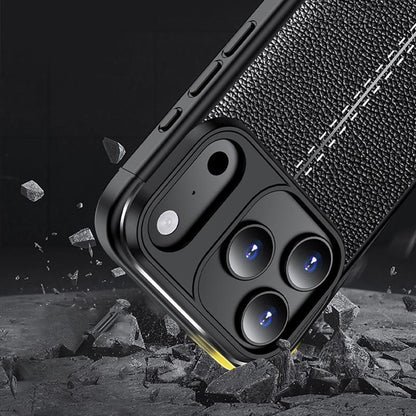 For iPhone 17 Pro Max Case Litchi Texture TPU Flexible Phone Cover