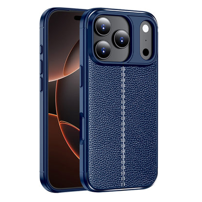 For iPhone 17 Pro Max Case Litchi Texture TPU Flexible Phone Cover