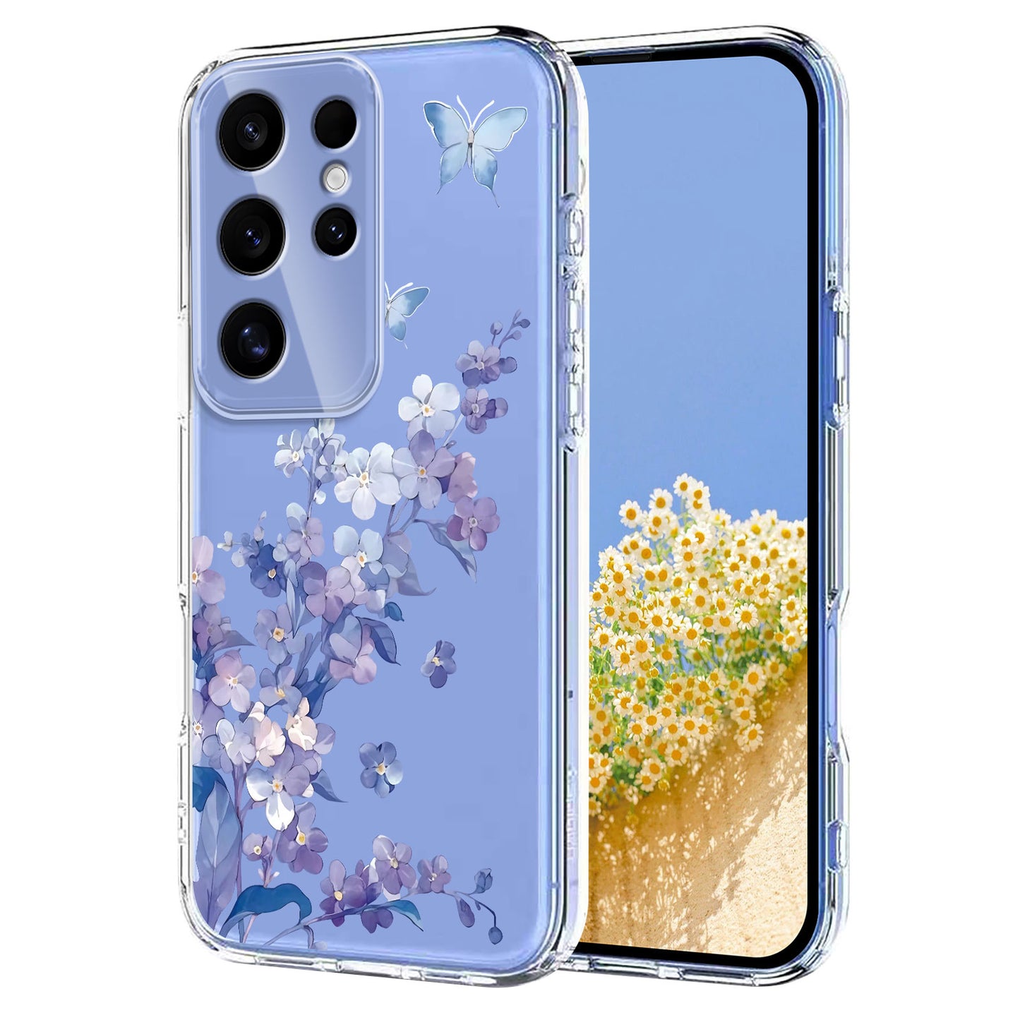 For Samsung Galaxy S25 Ultra Case Butterfly Floral Pattern Printing TPU Phone Back Cover