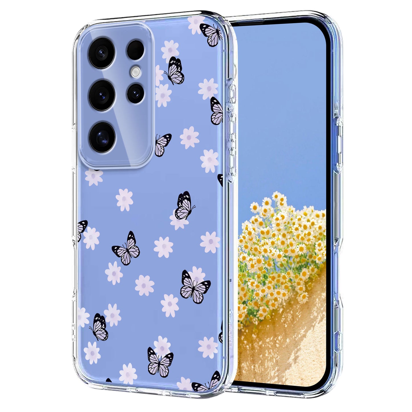 For Samsung Galaxy S25 Ultra Case Butterfly Floral Pattern Printing TPU Phone Back Cover