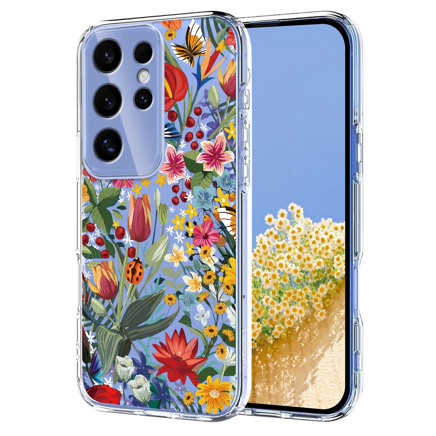 For Samsung Galaxy S25 Ultra Case Butterfly Floral Pattern Printing TPU Phone Back Cover