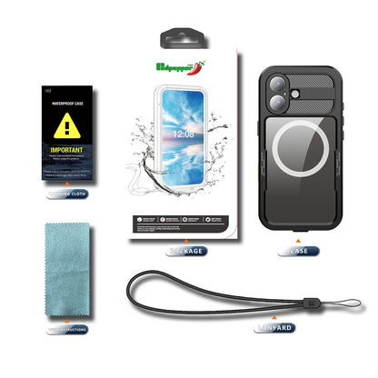 REDPEPPER For iPhone 17 IP68 Waterproof Case Clear Back Phone Cover Compatible with MagSafe