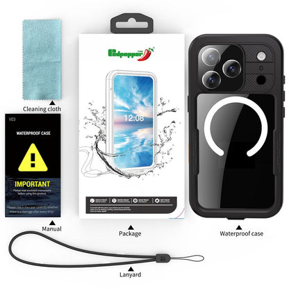 REDPEPPER For iPhone 17 Pro Max IP68 Waterproof Case Clear Back Phone Cover Compatible with MagSafe