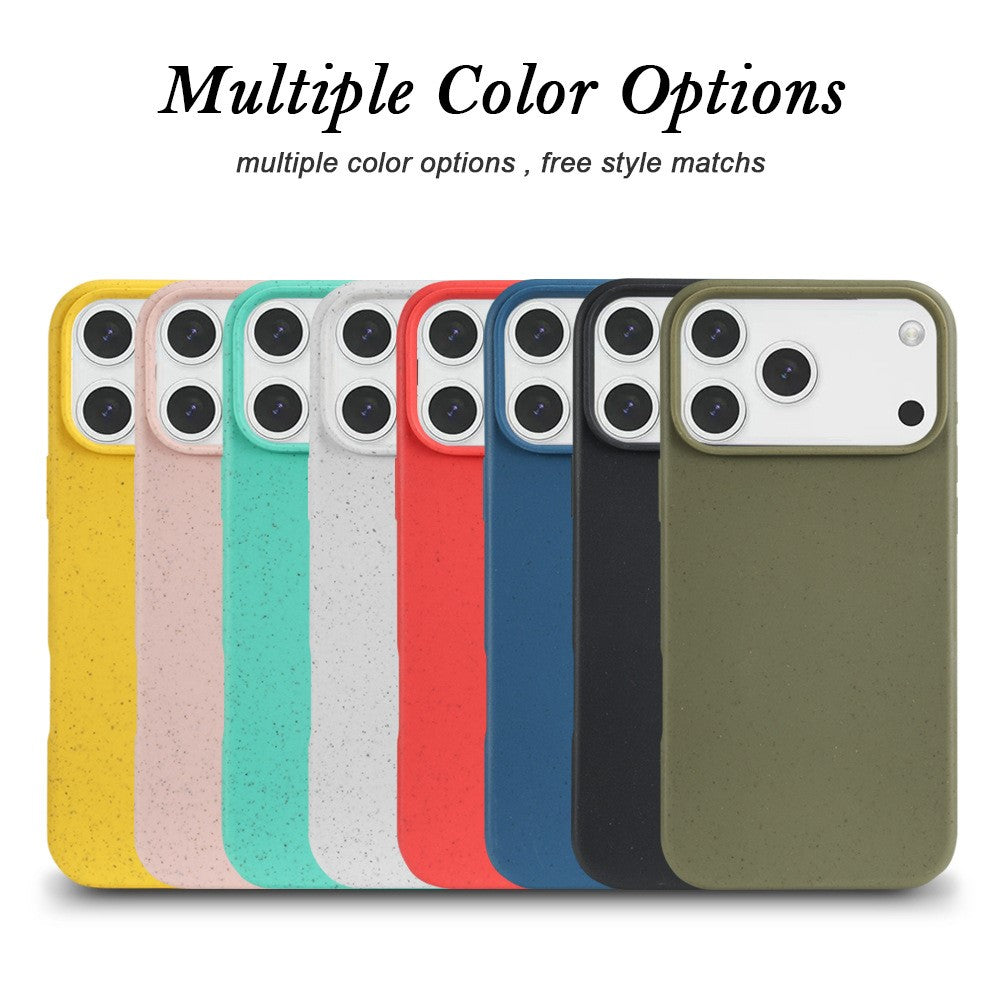 For iPhone 17 Pro Case Biodegradable Wheat Straw + TPU Matte Phone Cover