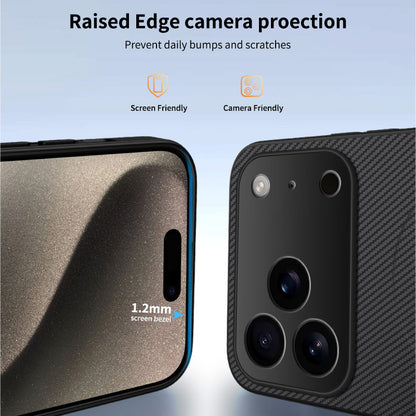 WANLONFENG For iPhone 17 Pro Max Case Compatible with MagSafe  TQ Series Carbon Fiber Texture PC TPU Phone Cover