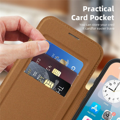 For iPhone 17 Pro Case Compatible with MagSafe RFID Blocking Card Holder Leather Phone Cover