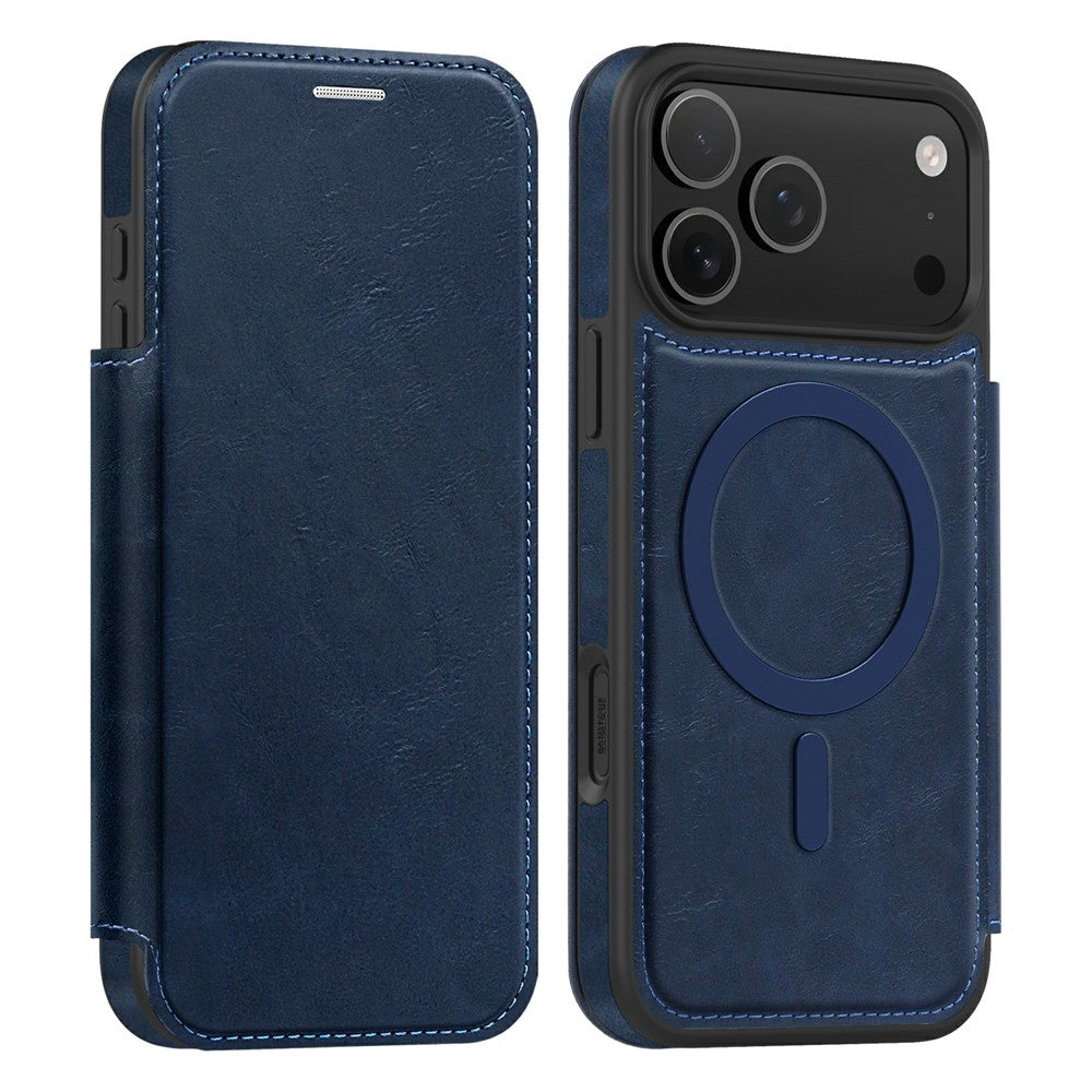 For iPhone 17 Pro Case Compatible with MagSafe RFID Blocking Card Holder Leather Phone Cover