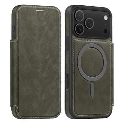 For iPhone 17 Pro Max Case Compatible with MagSafe RFID Blocking Card Holder Leather Phone Cover