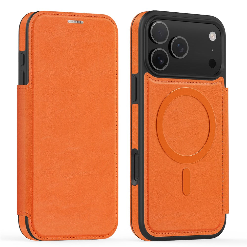 For iPhone 17 Pro Max Case Compatible with MagSafe RFID Blocking Card Holder Leather Phone Cover