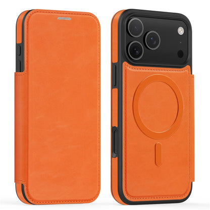 For iPhone 17 Pro Max Case Compatible with MagSafe RFID Blocking Card Holder Leather Phone Cover