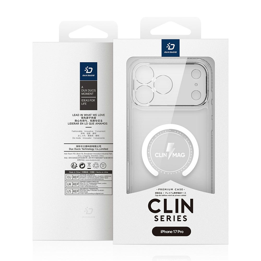 DUX DUCIS Clin Series for iPhone 17 Pro Case PC + TPU Clear Magnetic Phone Cover Compatible with MagSafe