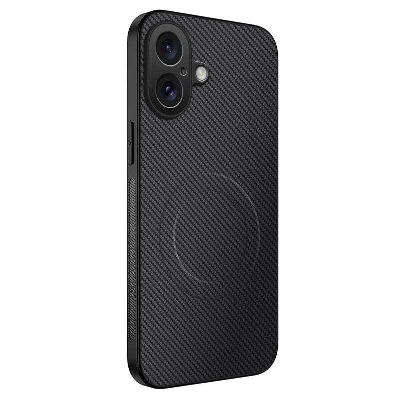 WANLONFENG For iPhone 17 Case Compatible with MagSafe  TQ Series Carbon Fiber Texture PC TPU Phone Cover