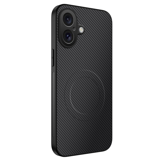 WANLONFENG For iPhone 17 Case Compatible with MagSafe  TQ Series Carbon Fiber Texture PC TPU Phone Cover