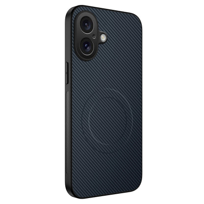 WANLONFENG For iPhone 17 Case Compatible with MagSafe  TQ Series Carbon Fiber Texture PC TPU Phone Cover