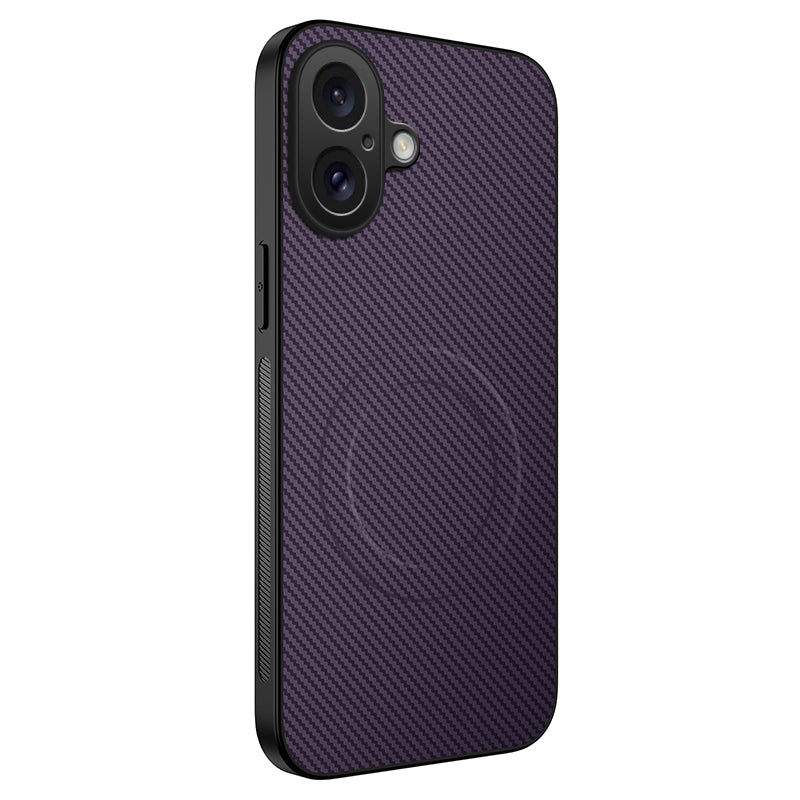 WANLONFENG For iPhone 17 Case Compatible with MagSafe  TQ Series Carbon Fiber Texture PC TPU Phone Cover