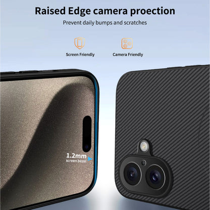 WANLONFENG For iPhone 16 Case Compatible with MagSafe  TQ Series Carbon Fiber Texture PC TPU Phone Cover