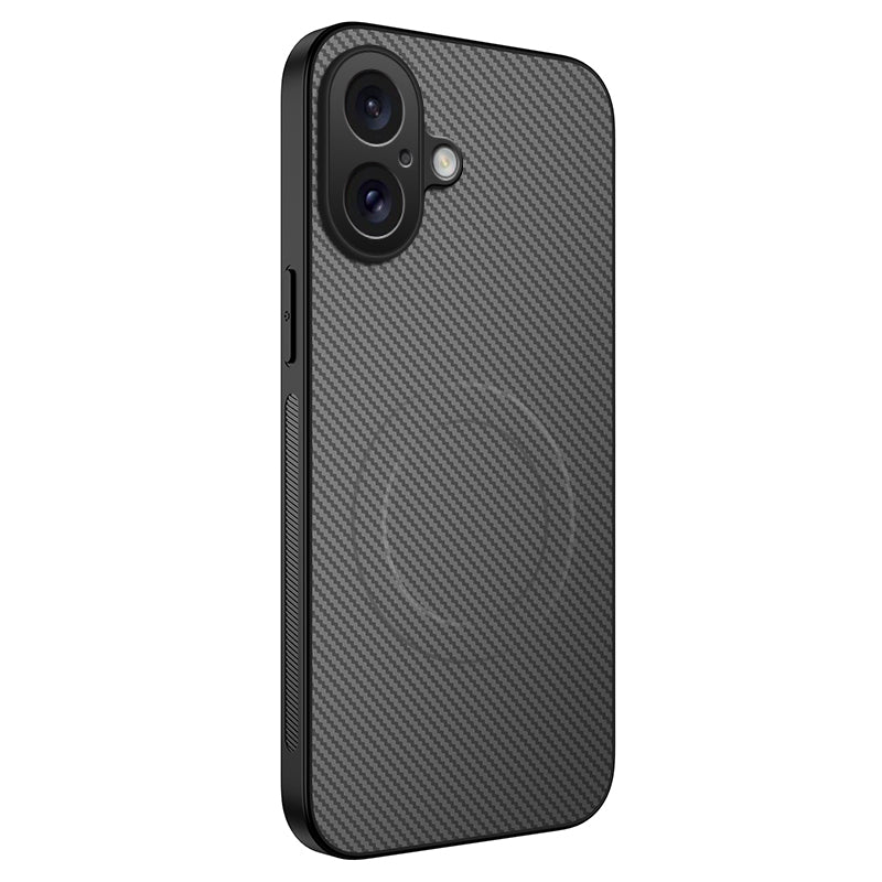 WANLONFENG For iPhone 16 Case Compatible with MagSafe  TQ Series Carbon Fiber Texture PC TPU Phone Cover
