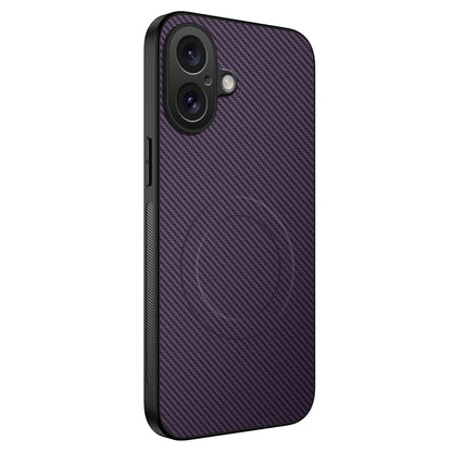 WANLONFENG For iPhone 16 Case Compatible with MagSafe  TQ Series Carbon Fiber Texture PC TPU Phone Cover