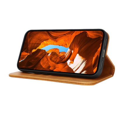 For iPhone 17 Pro Case PU Leather Calf Textured Magnetic Closing Smart Phone Cover