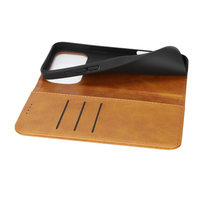 For iPhone 17 Pro Case PU Leather Calf Textured Magnetic Closing Smart Phone Cover