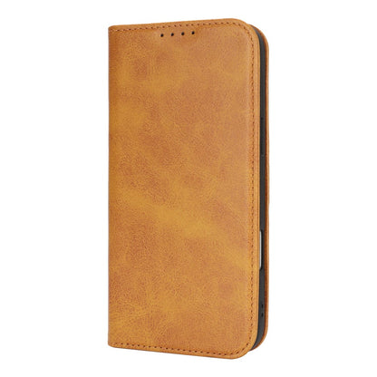 For iPhone 17 Pro Case PU Leather Calf Textured Magnetic Closing Smart Phone Cover