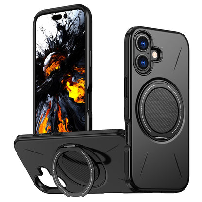 For iPhone 17 Magnetic Case Rotating Kickstand TPU + PC Phone Cover