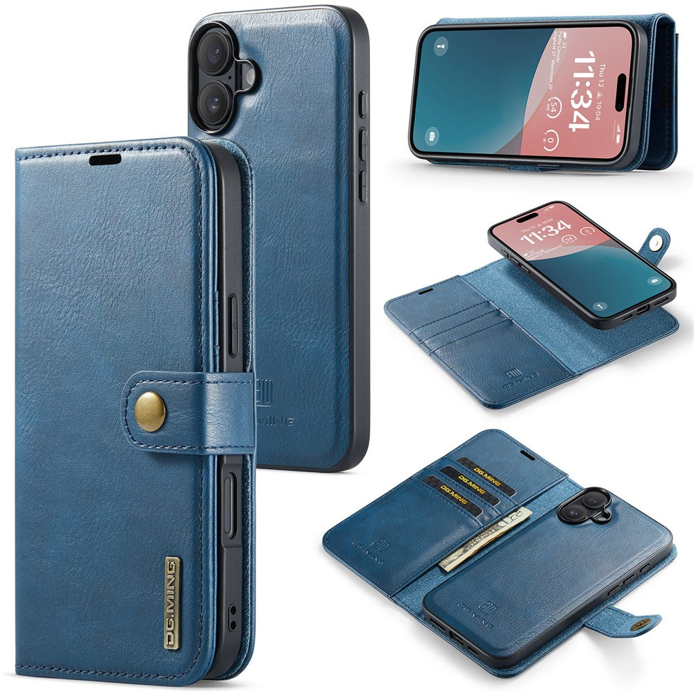 DG.MING for iPhone 17 Case Detachable Split Leather Phone Cover