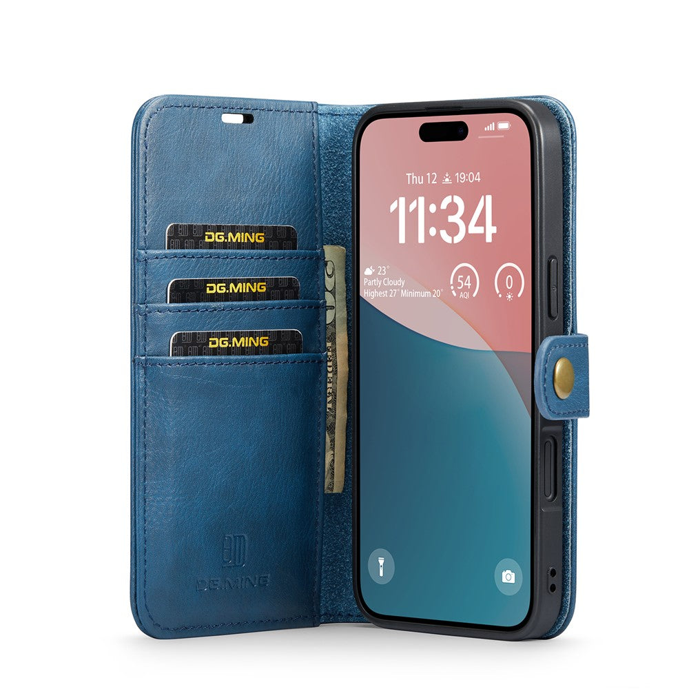 DG.MING for iPhone 17 Case Detachable Split Leather Phone Cover