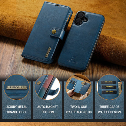 DG.MING for iPhone 17 Case Detachable Split Leather Phone Cover