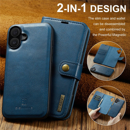 DG.MING for iPhone 17 Case Detachable Split Leather Phone Cover