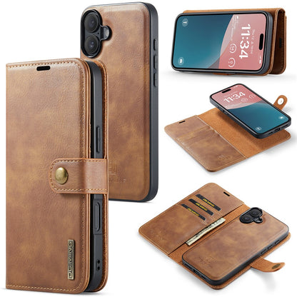 DG.MING for iPhone 17 Case Detachable Split Leather Phone Cover