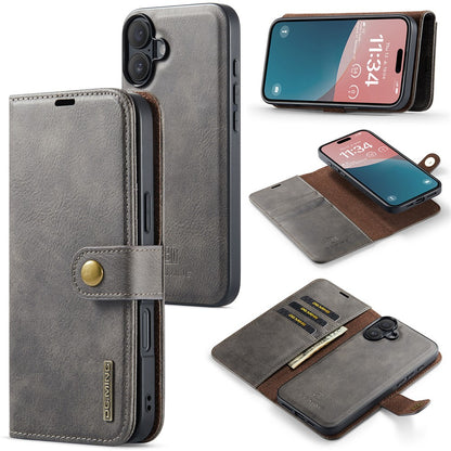 DG.MING for iPhone 17 Case Detachable Split Leather Phone Cover